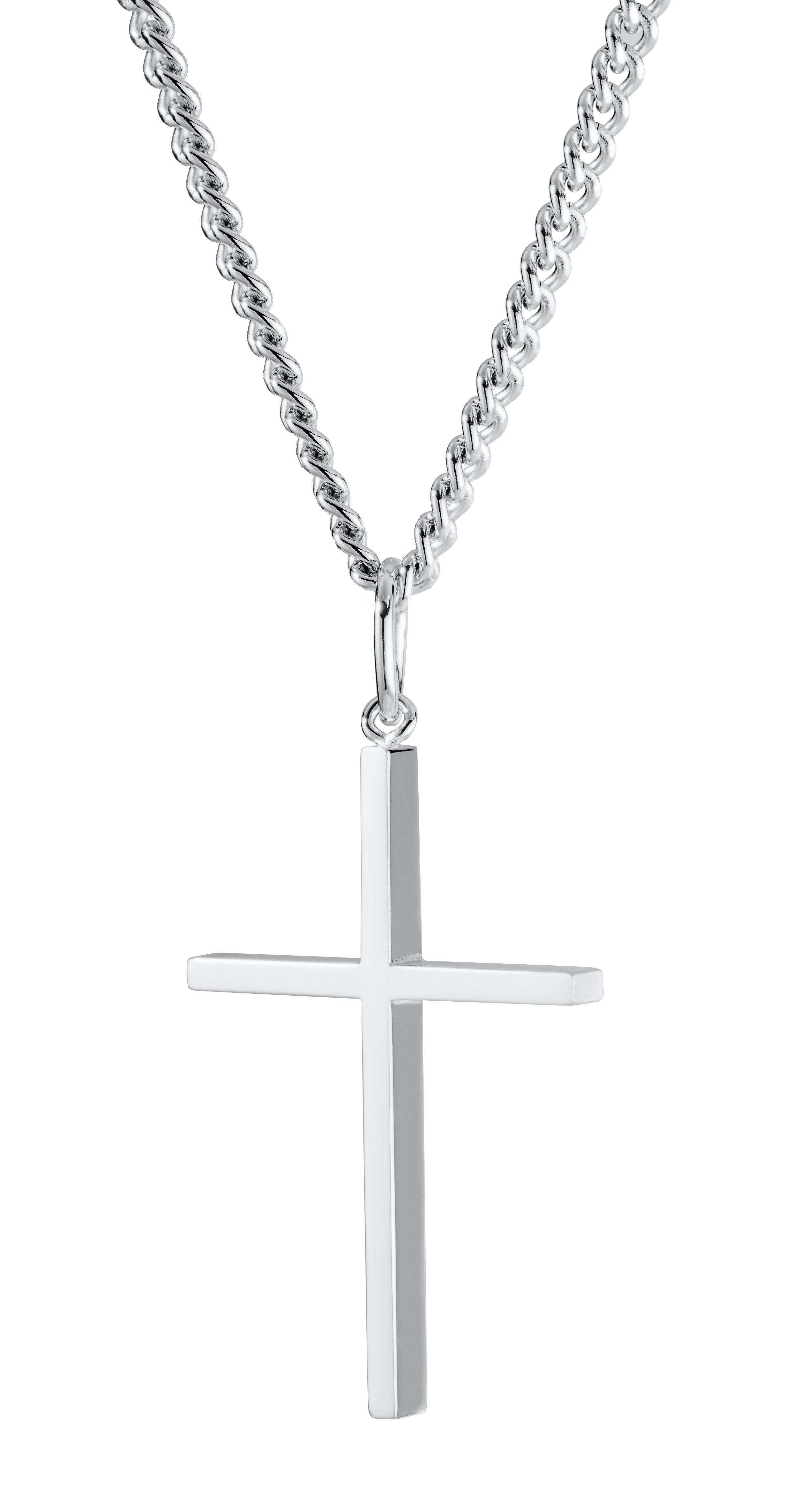 ADULT Sterling Silver POLISHED CROSS