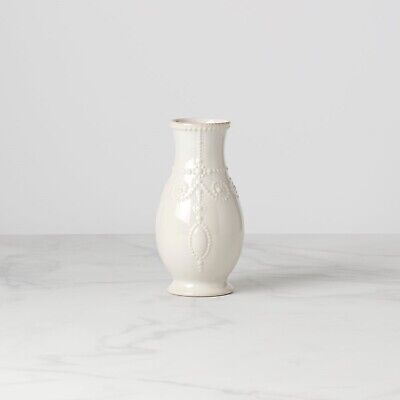 French Perle White 8" Fluted Vase