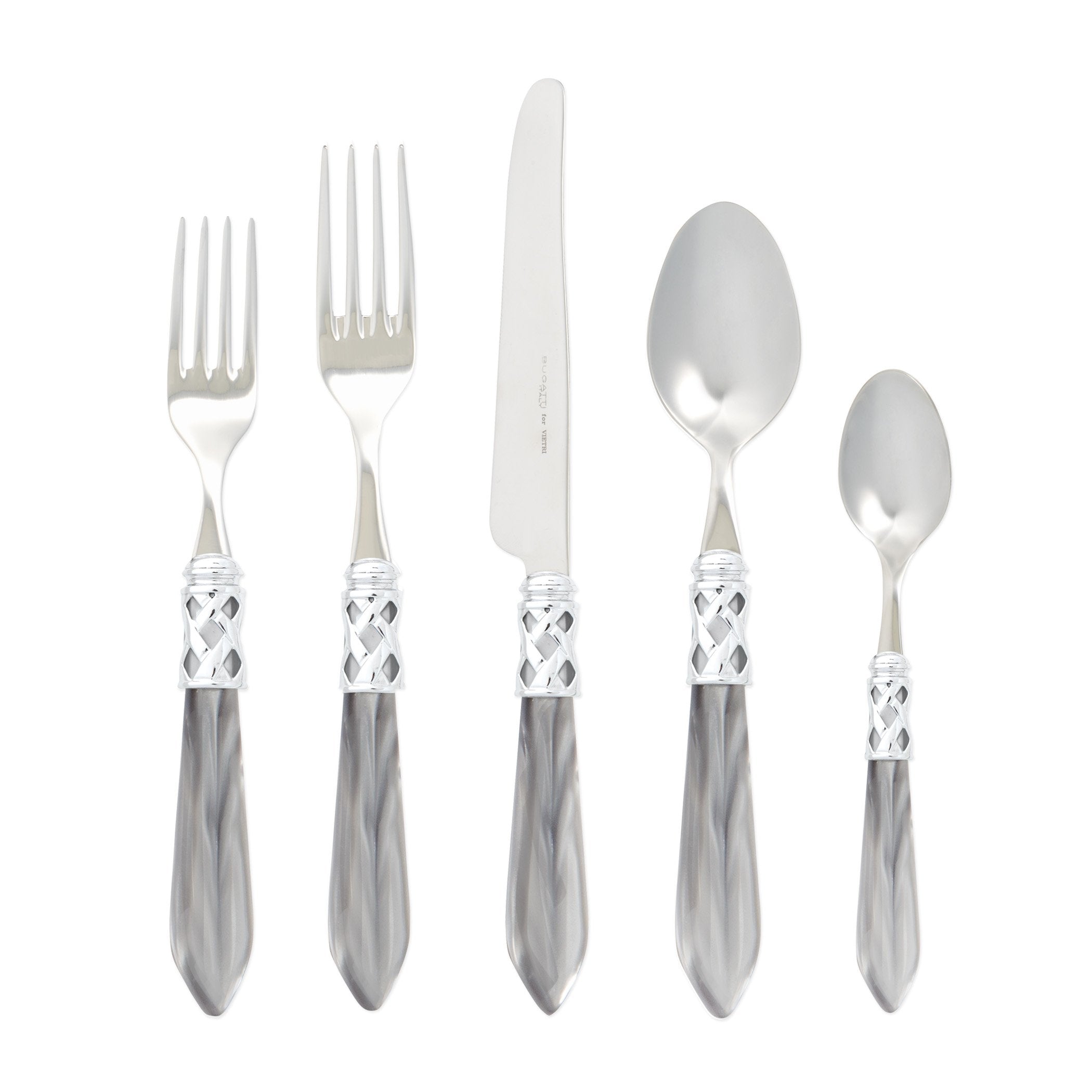 Aladdin Brilliant Light Gray Five-Piece Place Setting