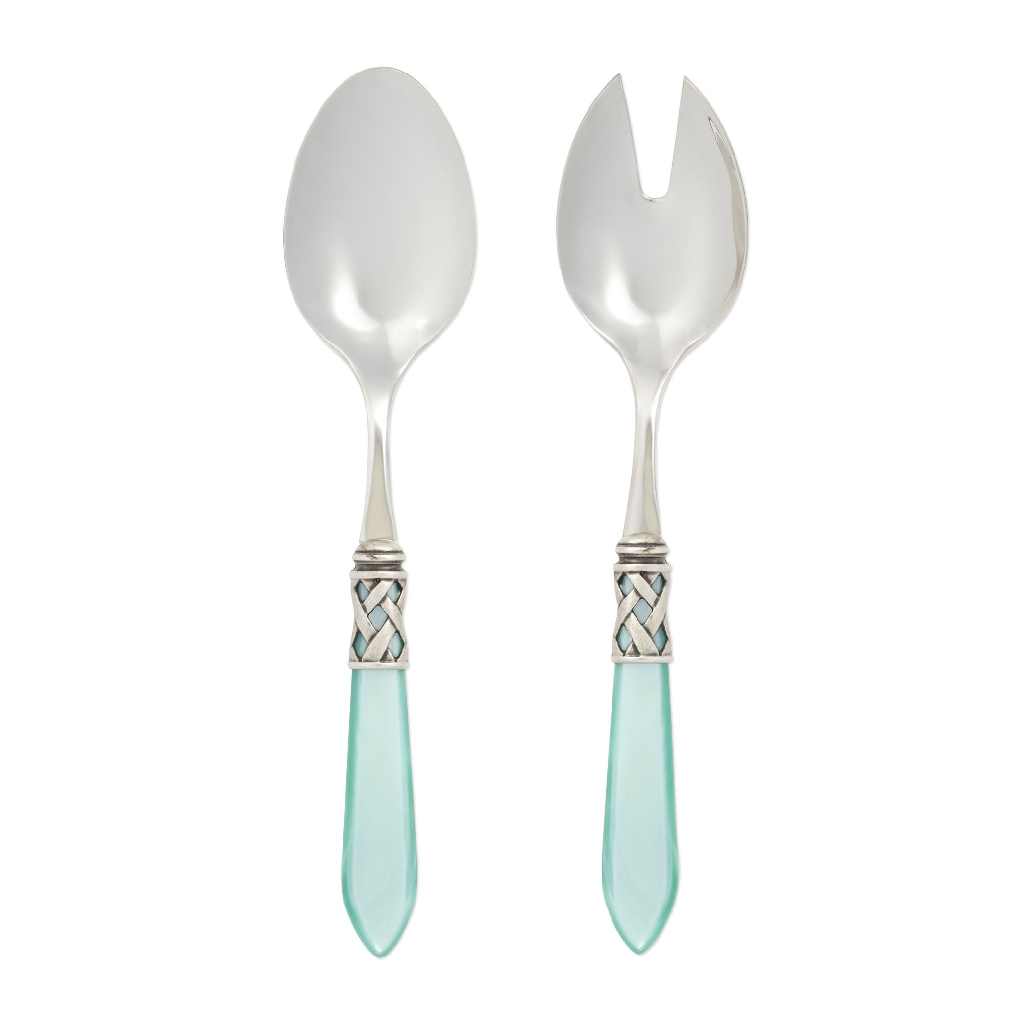 Aladdin Antique Aqua Salad Server Set