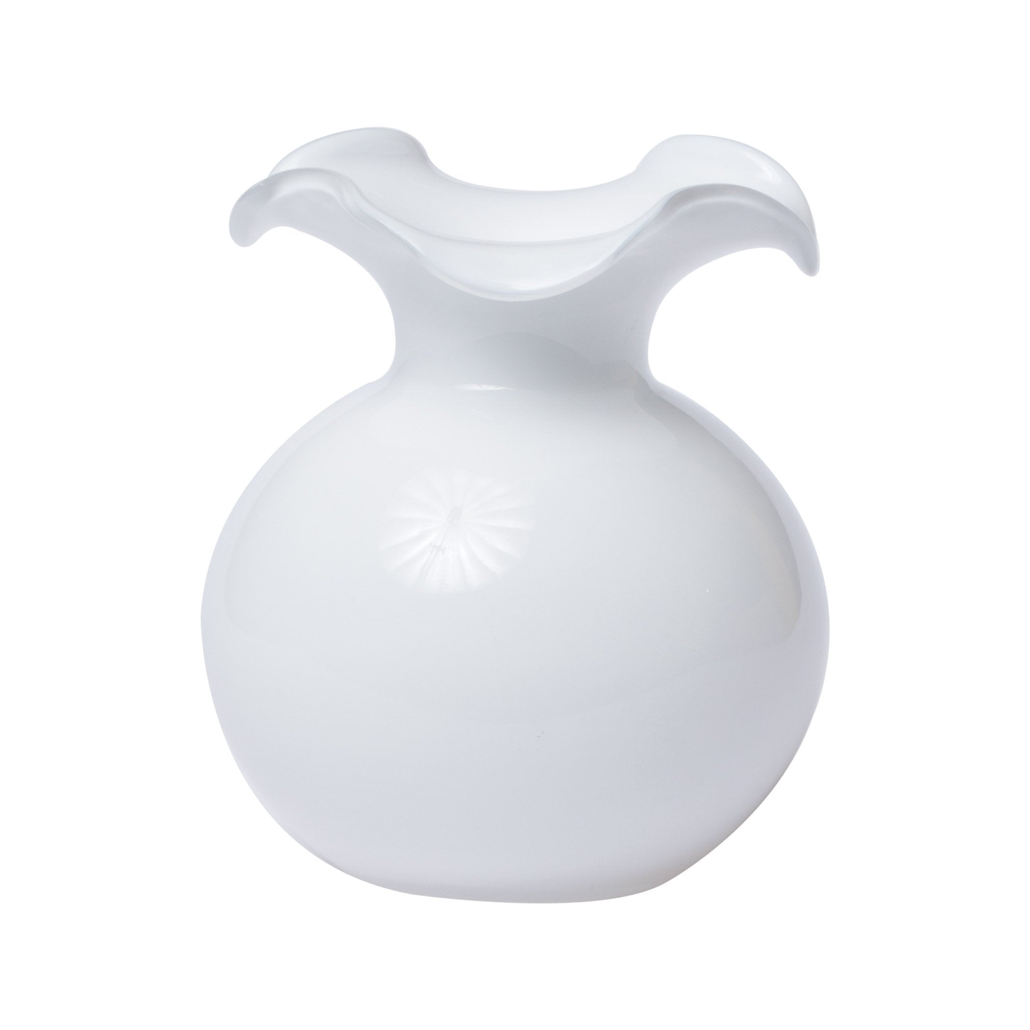 Hibiscus Glass White Small Fluted Vase