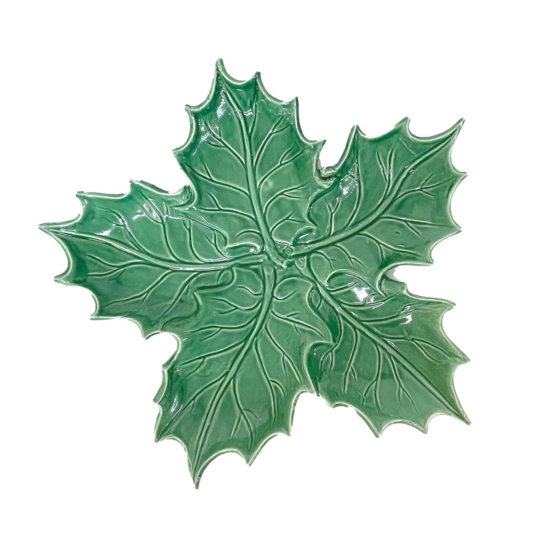 Lastra Evergreen Figural Holly Small Platter