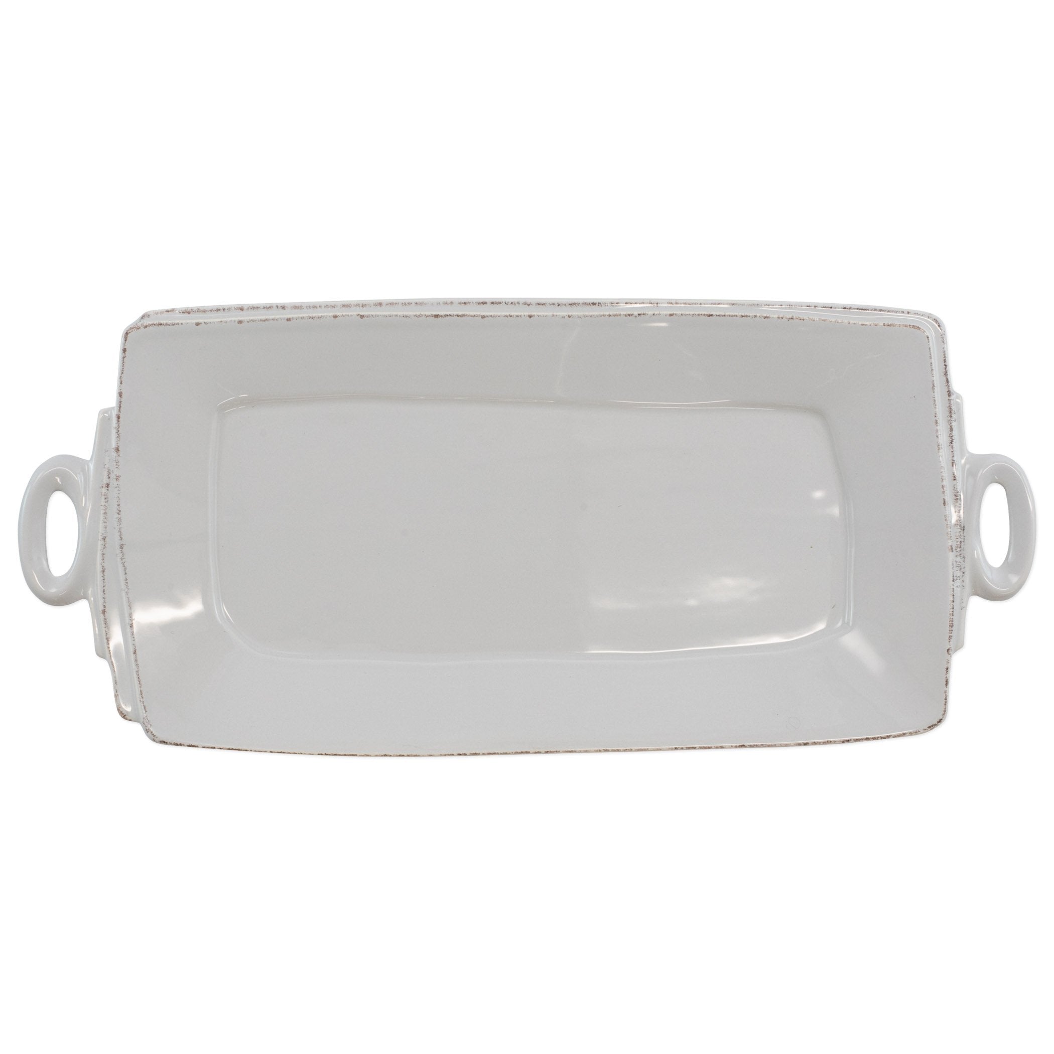 Lastra Light Gray Handled Rectangular Platter